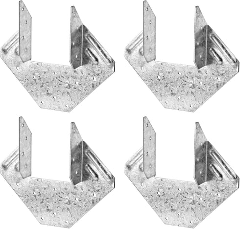 4Pcs Steel 14-Gauge Hurricane Tie Clip, Hot Dip Galvanized Joist Hangers for 4X Truss to Rafter Connector