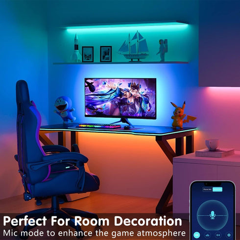 100ft (2 50ft) Keepsmile Led Strip Lights Rolls of Bluetooth Smart App Control Music Sync Color Changing RGB Led Light
