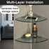 1 SAYAYO Glass Corner Shelf for Wall, Tempered Floating Glass Shelves for Bathroom Pcs, Clear