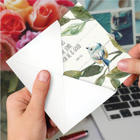 5 7 Inch (1 C7108ETYG The Best Card Company Thank You Greeting Card with x Envelope Card) Scripture Birds