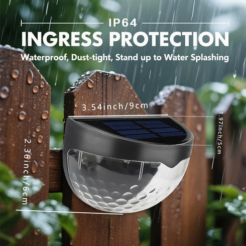 Follateas 2 Pack) Outdoor Solar Step Lights for Stairs, Solar Fence Lights Waterproof LED Lighting, Yard Patio Pathway