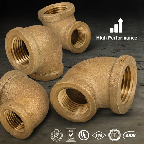 Everflow Supplies BRRL1004-NL 3/4-Inch Brass 90-Degree Reducing Elbow, No Lead, 1 X