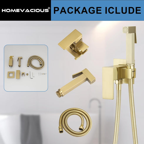 Set Homevacious Bidet Sprayer for Toilet Adjustable Water Pressure Square Brass Bidet Attachment for Feminine Pets
