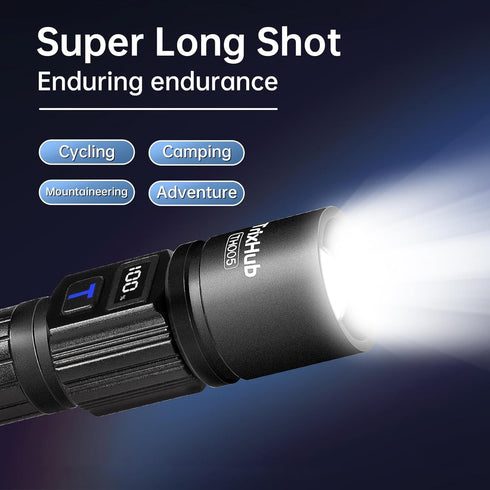 2 Pack, 5 TrixHub Rechargeable Flashlights Super Bright High Lumens Flash Light, Modes Zoomable Linternas with LCD