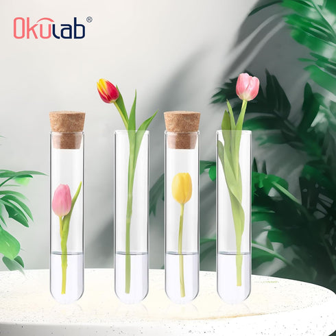 Glass Test Tubes Bulk 50PCS, 16x150mm (20ml) with Corks and Brush, TTGS02A50