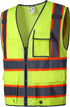 SKSAFETY 10 Pockets Safety Vest, Class 2 High Visibility Security with Zipper Back Mesh, Hi Vis Vest with Reflective