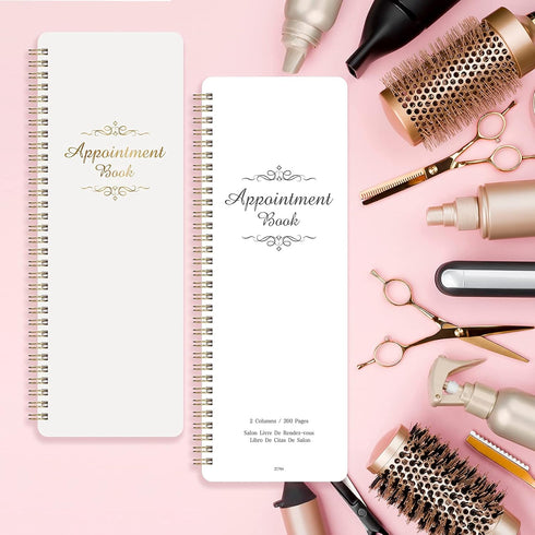 Undated Salon Appointment Book - Daily & Hourly Schedule, 15 Minute Intervals, 4.5'' x 11.5'', 200 Pages, Hardcover SPA