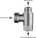 3/8 x 1/2 Adapter T Connector Valve, ADD-A-Tee 3 Way Valve Compression Fitting for Bidet Hose, Stainless Steel