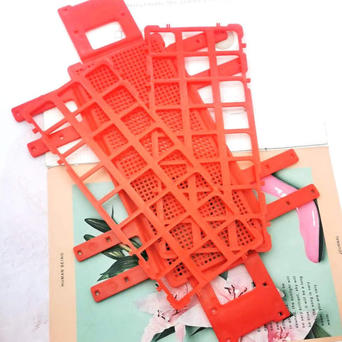 Plastic Test Tube Rack 2 Pack, 24 Holes Lab Holder for 25mm and Below Test Tubes, Detachable, Red