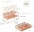 BLU MONACO Workspace Rose Gold Desk Organizer with File Sorters and Drawer for Office Supplies