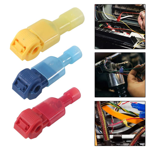 60 Pcs T-Tap Wire Connectors, Self-Stripping Quick Splice Electrical Terminals, Insulated Male Disconnect Kit