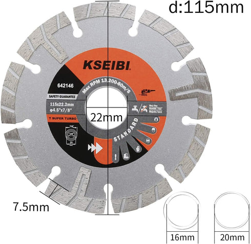 KSEIBI 642245 Diamond Cutting Wheel T Type - Set of 3