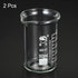 PATIKIL 50ml Tall Form Glass Beaker, 2 Pack 3.3 Borosilicate Glass Graduated Measuring Cups with Spout