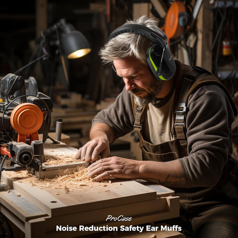 ProCase Noise Reduction Safety Ear Muffs, Hearing Protection Earmuffs, NRR 28dB Noise Sound Protection Headphones for