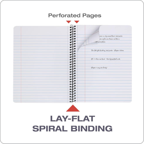 Oxford Spiral Composition Notebooks, 4 Pack, Poly Covers, 80 Sheets Wide Ruled Paper, 9-3/4 x 7-1/2 Inches, Assorted