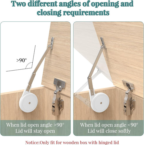 1 Pack with Hinges, Soft Close for Toy Boxes,Heavy Duty Lid Support Chest Hinges for Wooden Toy Box, Cedar, Storage
