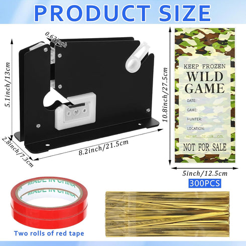 MegoSage 300 1lb 2 Packaging Pcs Ground Pork Freezer Bags Ground Meat Bags with Tape Bag Sealer Sealing Tape Sausage