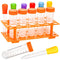 ZENFUN 12 Pieces Jumbo Test Tubes with Stand, 5 Jumbo Test Tubes, 6 Liquid Droppers, 1 Storage Stand, Multi-Color