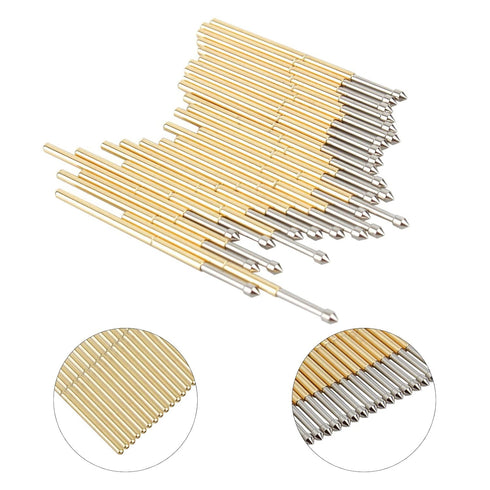 100 Pcs P100-E2 Spring Test Probe, Brass Dia 1.5mm Contact Spring, Testing Pin Spring Contact Probe