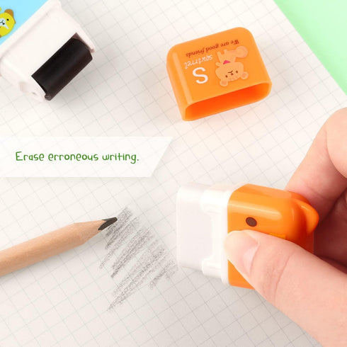 Tamaki 6 Pack Cute Erasers for Kids, Pencil Rubber Eraser with Cover and Roller for Party Favors Gift Supplies (Model B)