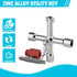 DURATECH 4 Way Sillcock Key with Bit, Multi-functional Water Key for Valve, Faucet, and Spigots