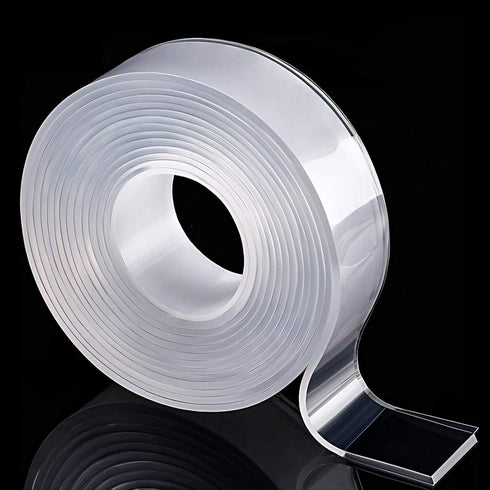 Double Sided Reusable Carpet Tape, Strong Adhesive Rug Gripper for Home Floor, Transparent - 2mm
