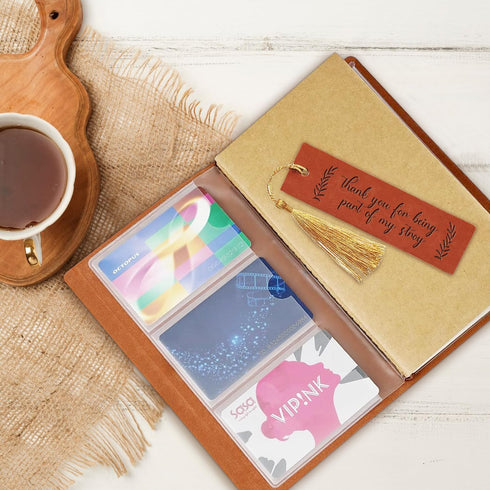Thank You Gift for Women Men, Vintage Embossed Writing Leather Journal Notebook with Bookmark, Gifts for Teacher Boss