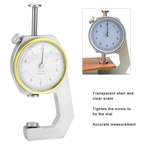Thickness Gauge Round Thickness Tester Dial Indicator for Portable Measuring Jewelry Leather Board Equipment