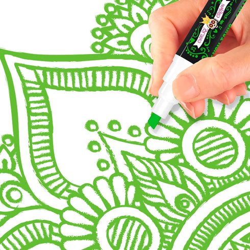 CHALKY CROWN Liquid Chalk Marker Pen - Dry Erase Marker for Chalkboard Signs, Windows, Blackboard, Glass - 6mm