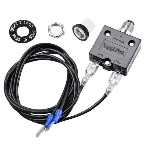 Push Button Circuit Breaker 15 Amp, Briidea Fuse Tester Manual Reset 32V, Low Voltage Protection