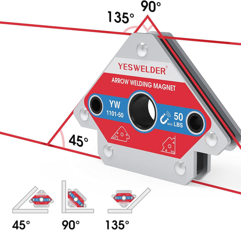 YESWELDER 25 LB & 50 LB Welding Magnet - 4 Pieces Magnetic Holder with 25 LBS / 50 LBS Holding Power