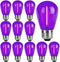 Sxminer 15 PCS LED Purple S14 Bulbs, 1W LED String Light Bulb, E26 Base, Shatterproof, Outdoor Decor