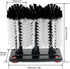 3 Bonsicoky Glass Washer Brush Cleaner Bristle Brush with Brushe Heads & Suction Base for Beer Cup, Long Leg Cup, Red
