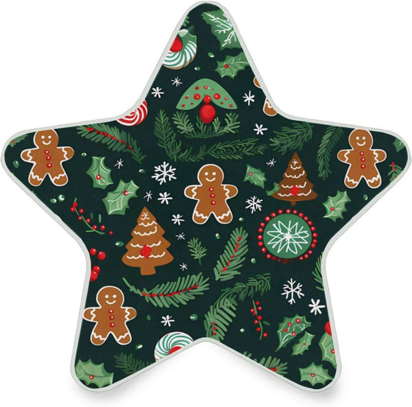 ALAZA Happy Snowman Green Xmas Merry Christmas Tree Star Shaped LED Night