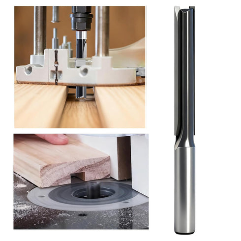 3" 1/2" 2-Flute Extra Long Straight Plunge Router Bit Shank, Carbide-Tipped Bit for Deep Wood Grooving, Slotting & CNC