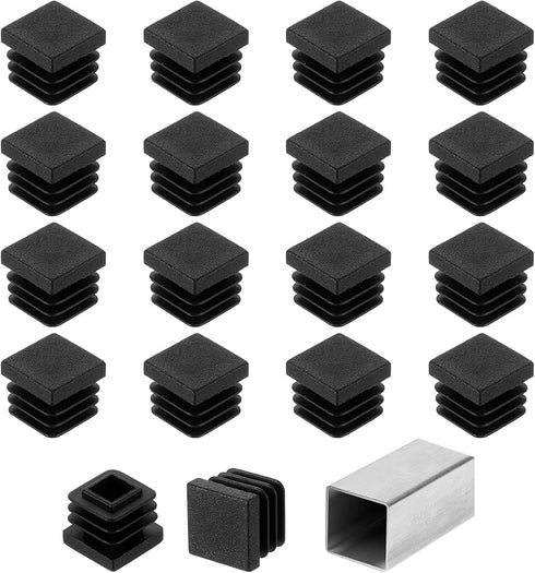 uxcell 9/16" (15mm) Square Tubing End Caps, 50 Pcs Plastic Hole Plugs