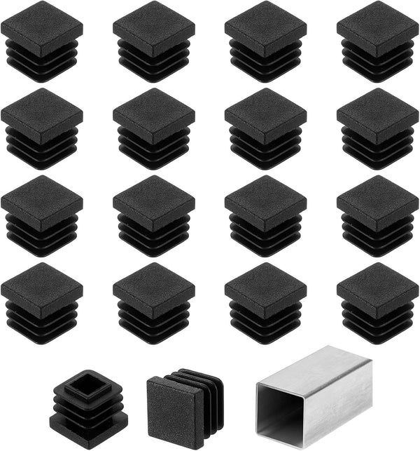 uxcell 9/16" (15mm) Square Tubing End Caps, 50 Pcs Plastic Hole Plugs