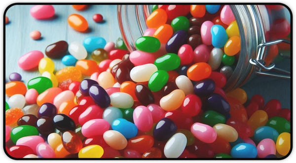 GENERIC Vibrant Jelly Beans Spilling from Candy Jar Desk Mat