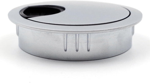 Jetland Desk Grommet for Wire Organizer, Matte Silver, Fits 2" Hole, GMS53, 2-Pack