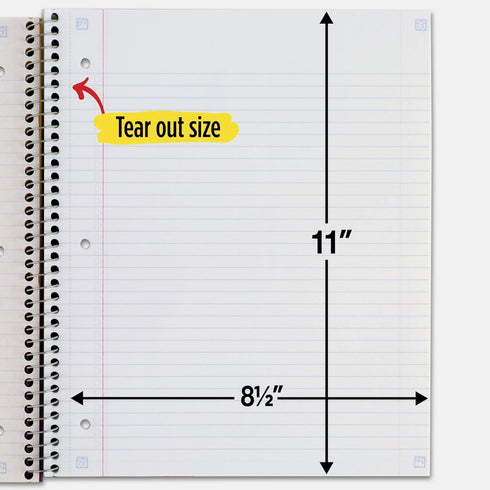 Five Star 5 Subject Spiral Notebook, College Ruled Paper, 200 Sheets, Water Resistant Cover, Purple (38748)