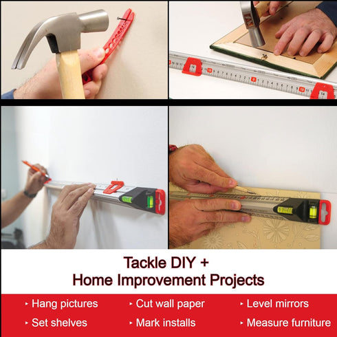 Kapro 313 Measure Mate, Ultimate Home-Improvement Tool with Level and Ruler, 24 Inch