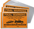SmartSign 50-Pack Write-On Final Warning Parking Violation Stickers, 5" x 8", Fluorescent Orange