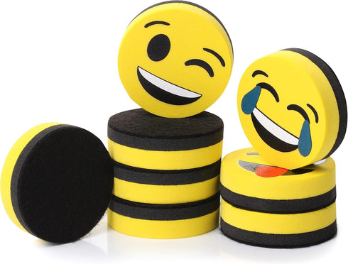 Mr. Pen Smiley Magnetic Whiteboard Erasers, 8 Pack - Mini Cute Dry Erase Back to School Supplies