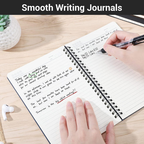 EUSOAR College Ruled Spiral Notebook, A5 3packs 5.5"X8.3", 120 Pages Lined Travel Writing Journal, Memo Notepad