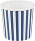 Restaurantware Bio Tek 12 Ounce Soup Containers, 25 Durable Soup Bowls - Disposable, Sustainable, Blue And White Paper Soup Cups, Striped, Round, For Hot Or Cold Foods