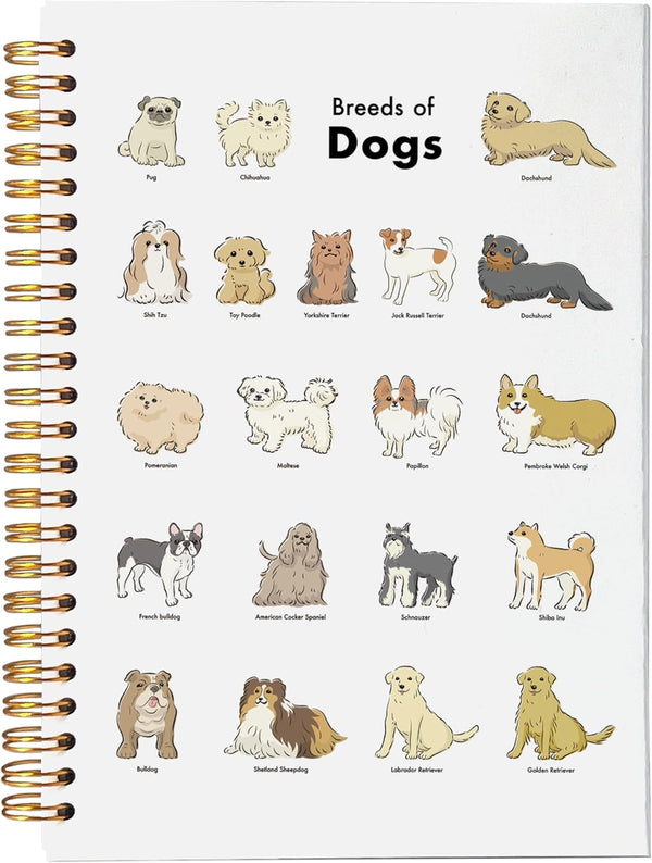 Dog Notebook, Cute Spiral Journal for Dog Lovers, Gifts for Dog Moms and Owners, 5.5x8.3
