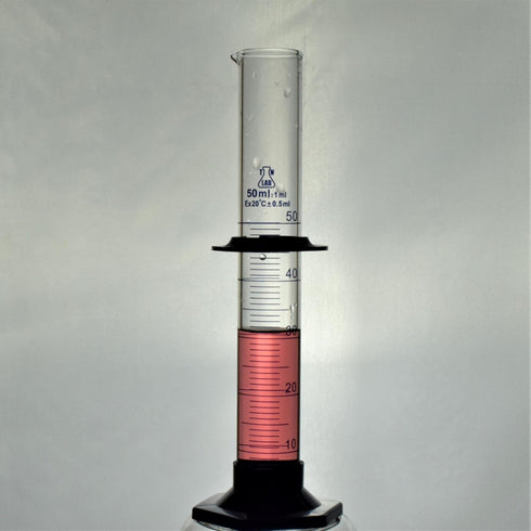 TN Lab Graduated Measuring Cylinder 50ml Borosilicate Glass with Plastic Base