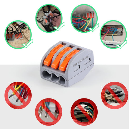 Delgada 60pcs Wire Connectors Nuts Assortment Pack, 2/3/4/5 Port Compact Quick Splicing Electrical Connectors Kit