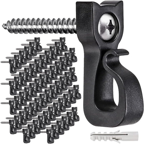 Dolibest Pack of 60 Q-Hanger, Home Christmas Lights Hanger Hooks with Phillips Screw for Garage New Year Party