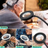 10X Magnifying Glass with Light, 48 LED Desk Magnifier with Clamp, Dimmable 3 Modes Magnifying LED Lamp for Crafts, DIY
